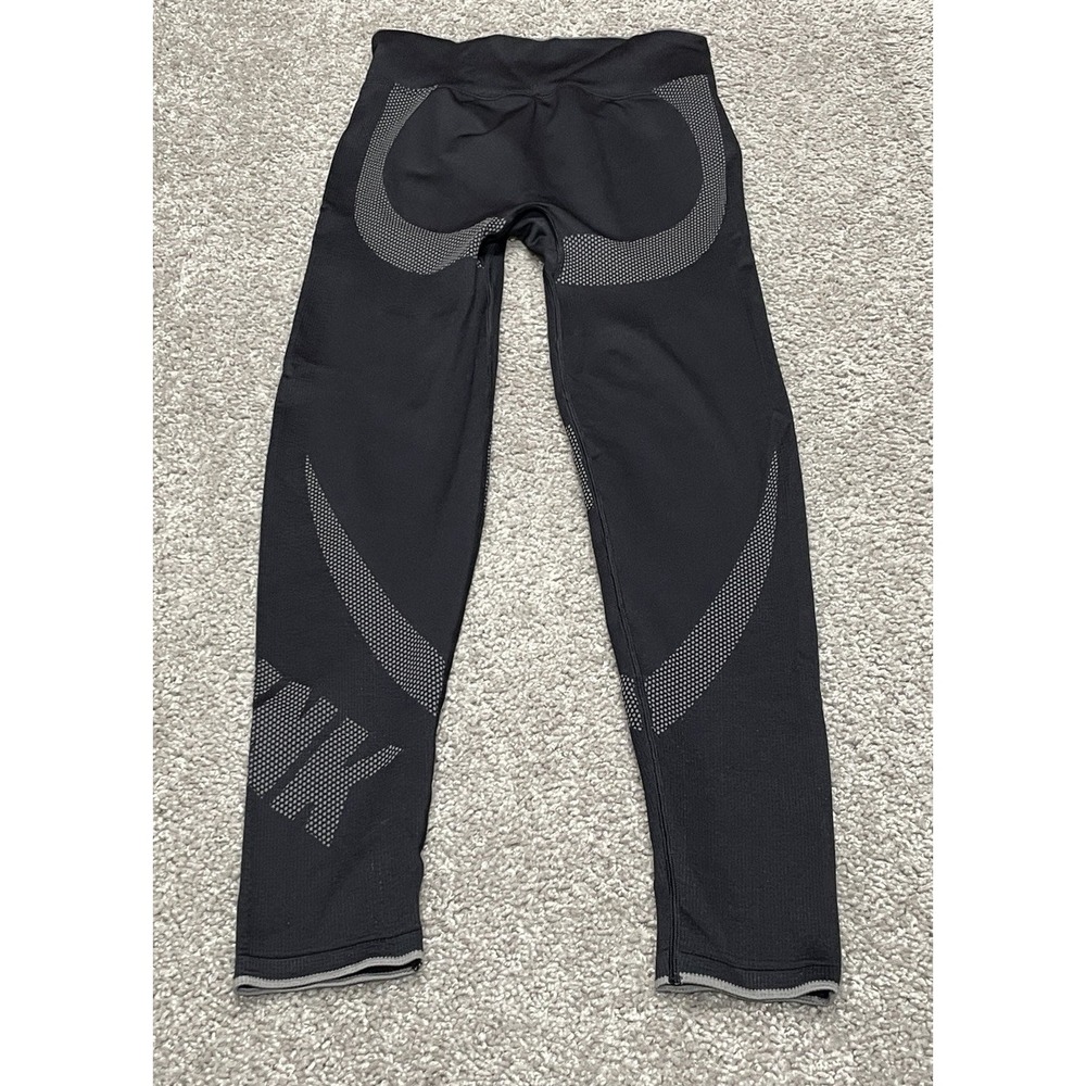PINK‎ ACTIVE Victoria's Secret Leggings Women's M Black Pink Seamless Ankle Yoga - Picture 4 of 7